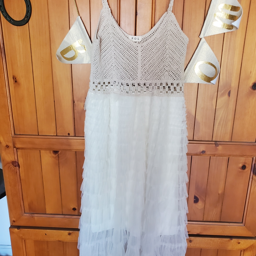 POL Cream Crochet Top Dress New - Picture 3 of 10